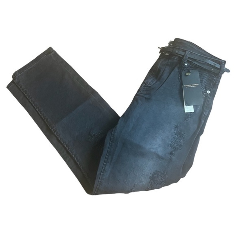 Maison Scotch Black Distressed Mademoiselle Tapered Leg Jeans 27‎